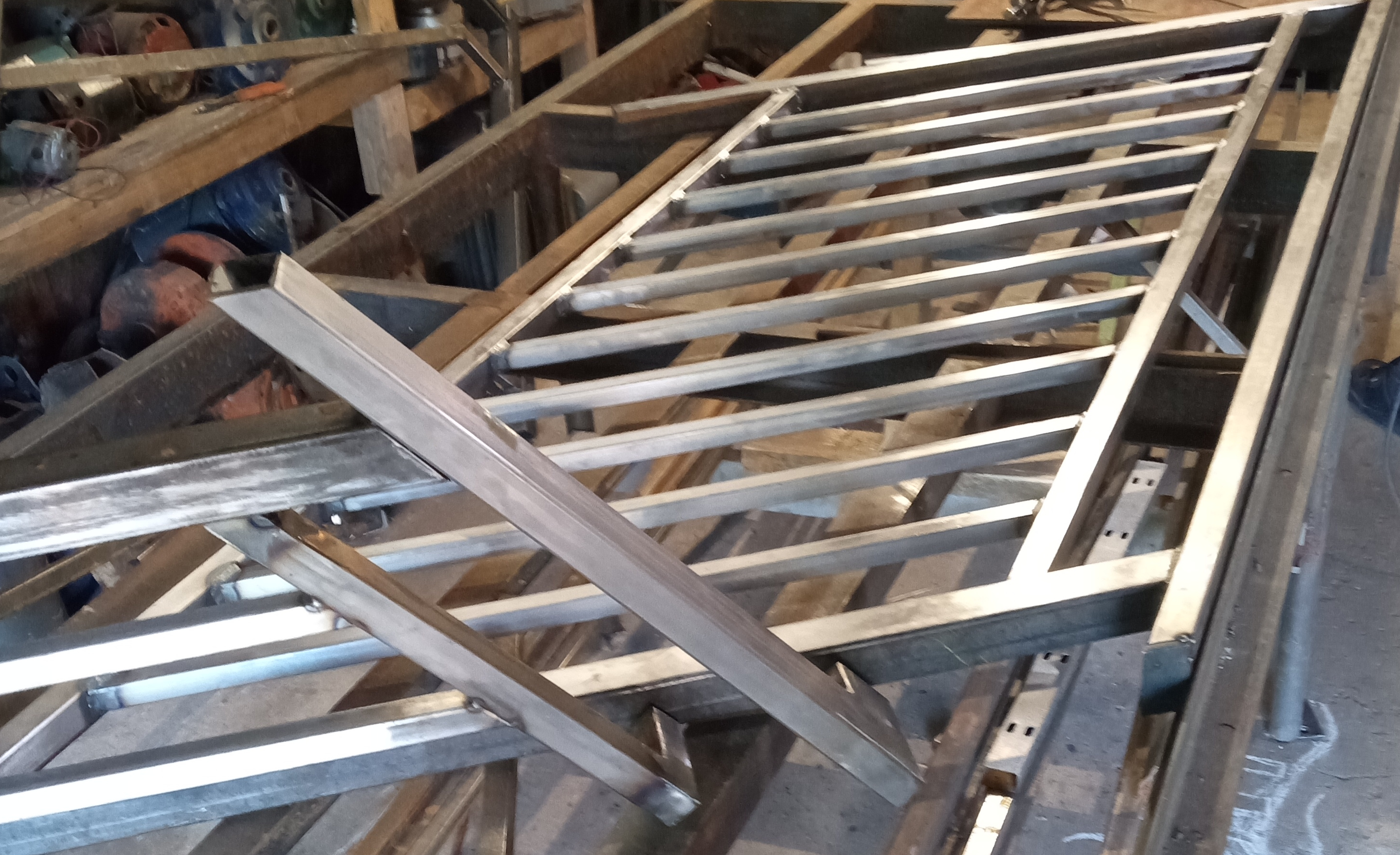 unfinished stairway railing
